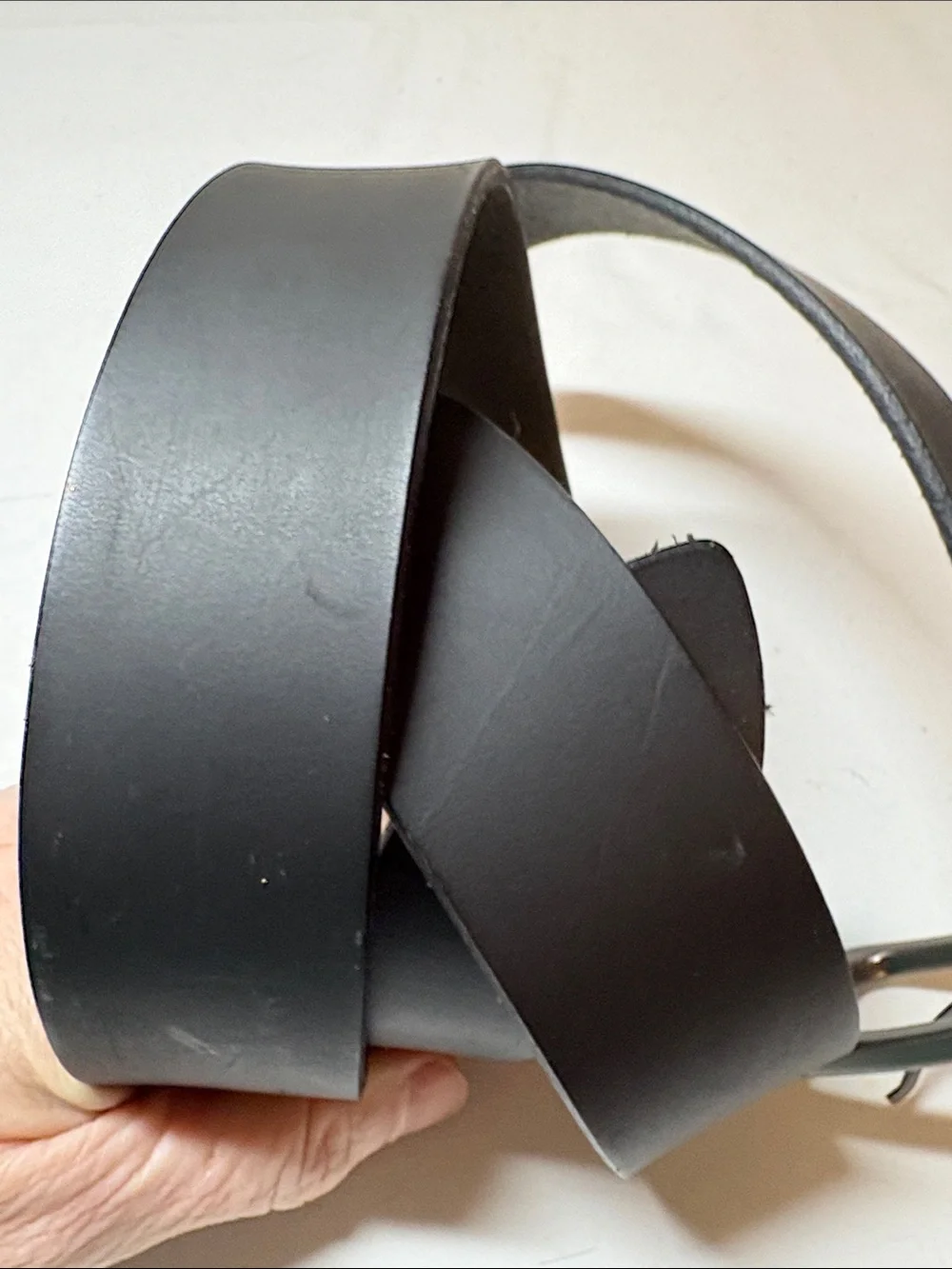 Timberland Matte Black Leather Belt Size 42